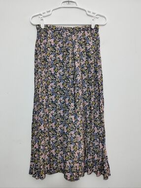 Zara Folda  Floral Midi Skirt Multi-colored Women's XS Ditsy Whimsigoth Feminine